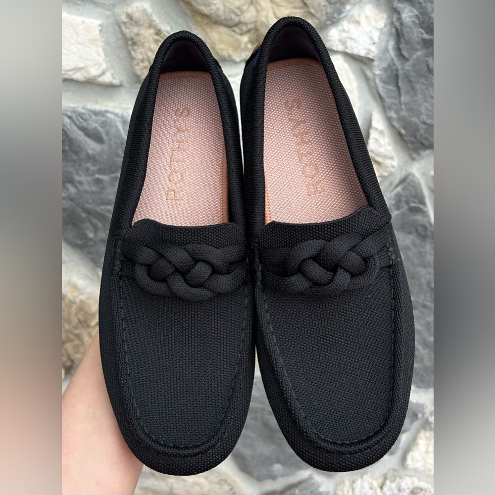 ***SOLD*** Rothy's The Braid Driver Black Loafers Womens Everyday Career Wear - Picture 6 of 11